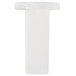 A white rectangular plastic object with a red cap and a small hole in it.