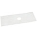 A white rectangular Waring nameplate with a hole in it.