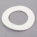 A white rubber washer with a hole in the center.