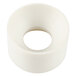A white plastic circle with a hole in it.