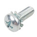 A close-up of a metal screw with a Waring blender part.