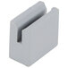 A grey plastic square cushion with two holes.