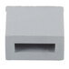 A gray plastic block with a hole in it.