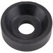 A black rubber round with a hole in the middle.