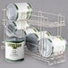 A Metro CR24E can rack holding cans of food.