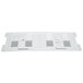 A white rectangular plastic plate with two vent holes.
