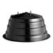 A black plastic funnel with a lid and holes on it.
