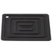 A black square Lodge silicone pot holder with a logo.