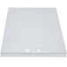 A white rectangular metal plate with holes.