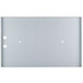 A white rectangular metal plate with holes.