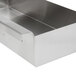A stainless steel tray with a handle for a Waring electric countertop griddle.