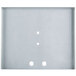 A white rectangular metal plate with holes.