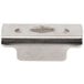 A close-up of a stainless steel Waring quadrant bracket with two holes.