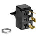 A black toggle switch for a Bunn coffee and tea brewer with metal parts.