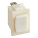 A white plastic Bunn rocker switch with a white button.