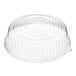 A clear plastic round lid with a scalloped edge.