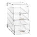 A Choice clear plastic bakery display case with four trays.