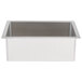 A white rectangular counter with a silver metal Steril-Sil stainless steel flush-mount silverware dispenser.