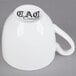 A white CAC bone china mug with a handle and black text that says "Dad"