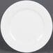 A CAC Majesty European Bone China round plate with a small rim on a gray background.