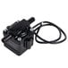 A black plastic Bunn pressure switch with black wires.