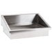 A stainless steel drop-in angled silverware dispenser for two E1 inserts on a countertop.