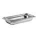 A Vollrath stainless steel steam table pan on a counter.