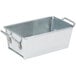 An American Metalcraft galvanized metal rectangular container with handles.