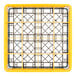 A gray Noble Products full-size glass rack with yellow extenders.