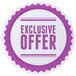 A roll of white and purple Noble Products customizable round labels with text.