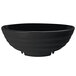 A black bowl with a black rim.