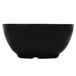 A black bowl with a white background.