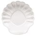 A white table plate with a scallop shell pattern.