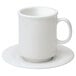 A white GET Diamond White saucer with a white cup on it.