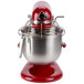 KitchenAid KSMC895ER Empire Red NSF 8 Qt. Bowl Lift Commercial Countertop Mixer with Stainless Steel Bowl Guard - 120V, 1 3/10 hp