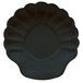 A black shell plate with a scallop pattern on the edge.