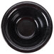 A black melamine bowl with a crackled pattern on the rim.