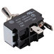 A black and silver Avantco power switch with a metal handle.