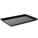 A black rectangular melamine tray with a black border.