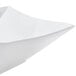 A CAC white porcelain bowl with a square shape and curved edges on a white background.