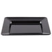 A black rectangular plate with a black rim.
