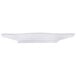 A white square melamine plate with a curved edge.