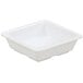 A white square bowl with a white background.