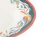 A close up of a colorful oval melamine platter with a design on it.