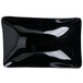 A black rectangular melamine bowl with a shiny surface.