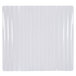 A white rectangular melamine plate with a wavy edge.