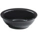 A black GET Geneva melamine bowl with a rippled edge.