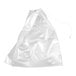 A white plastic bag with a drawstring.