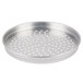 An American Metalcraft round silver aluminum pizza pan with holes.