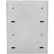 A white rectangular stainless steel box with four holes on it.